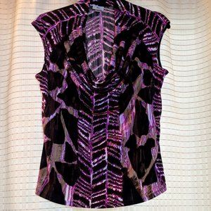 Sleeveless Plunging Neckline Blouse